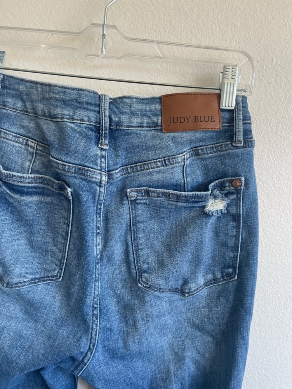 Judy Blue Women’s 7/28 Flare Jeans Medium Wash Stretch Denim Side Slit - Picture 10 of 12